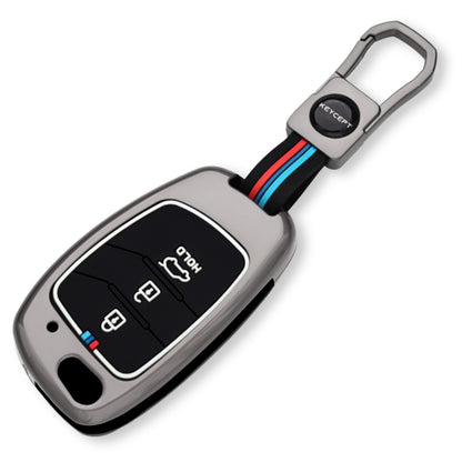 Keycept Metal Alloy Car Key Cover for Hyundai Creta, Venue, Aura, i20, Grand i10 Nios, Xcent Key Cover with Keychain (Type M1)