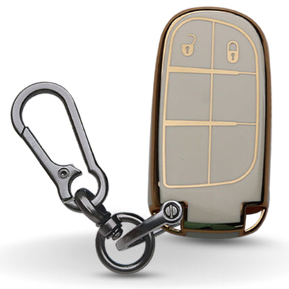 Jeep Gold Line TPU Key Cover with Keychain (Type 1)