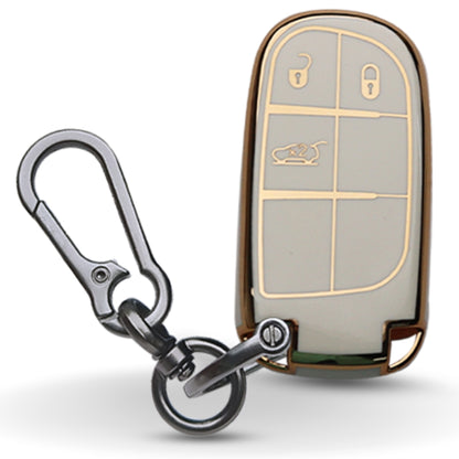 Jeep Gold Line TPU Key Cover with Keychain (Type 1)