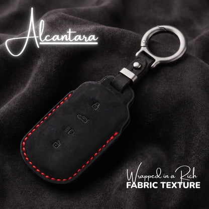 Tata Alcantara Crest Car Key Cover with Keychain (Type K10)