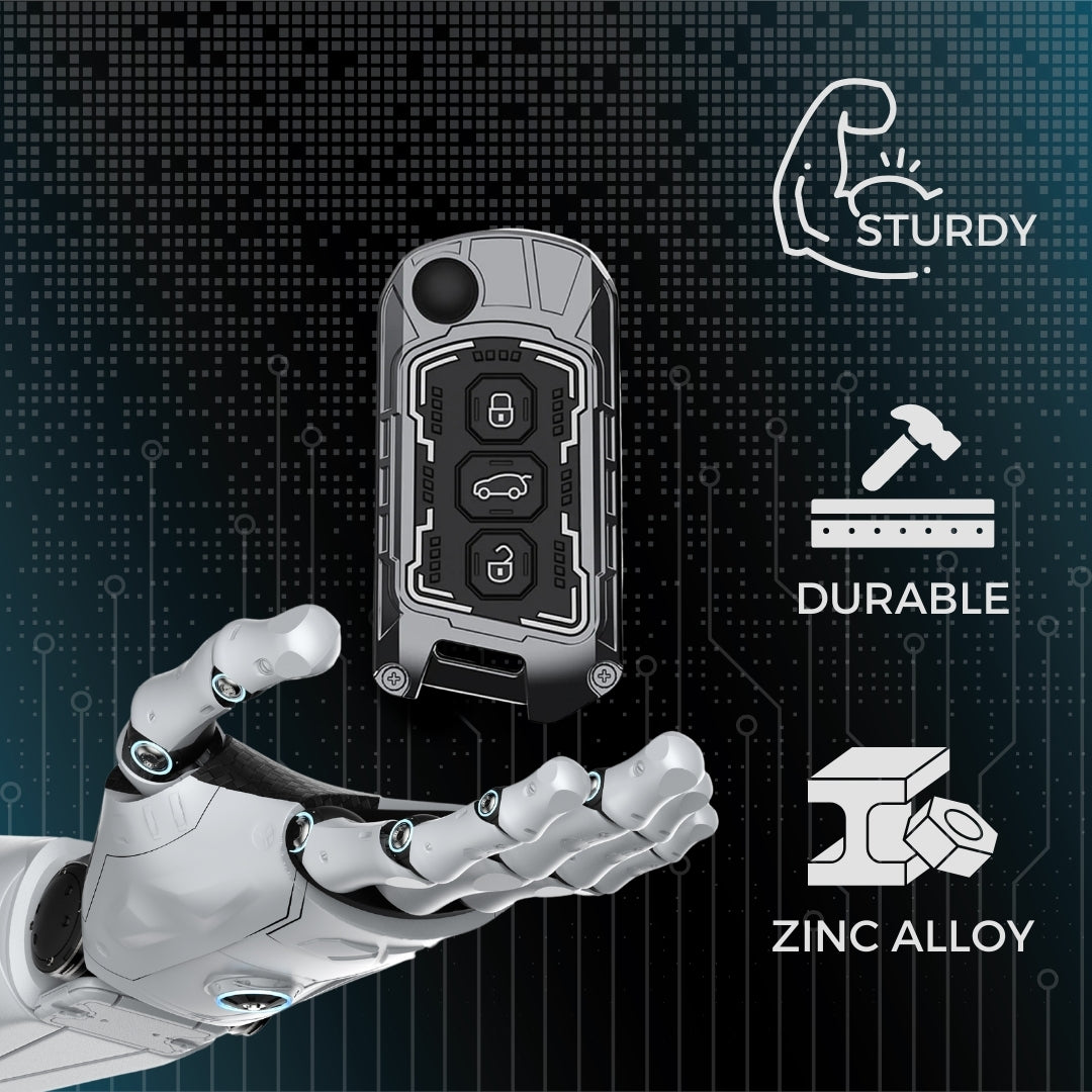 Mahindra Metal Armor Key Cover with keychain (Type M4)