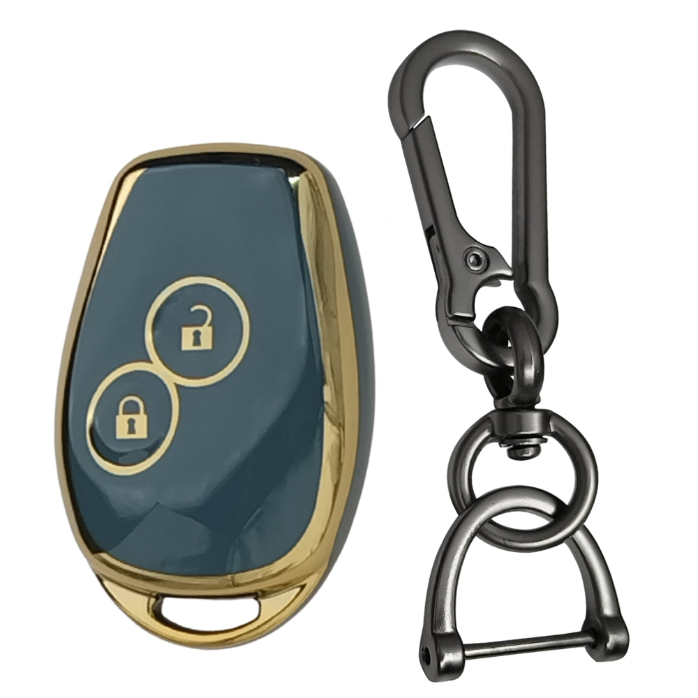 Nissan/Renault Gold Line TPU Key Cover with Keychain (Type 1)