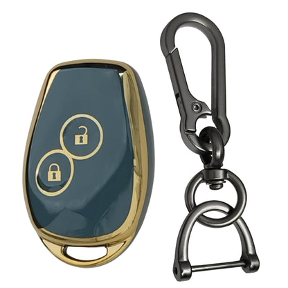 Nissan/Renault Gold Line TPU Key Cover with Keychain (Type 1)