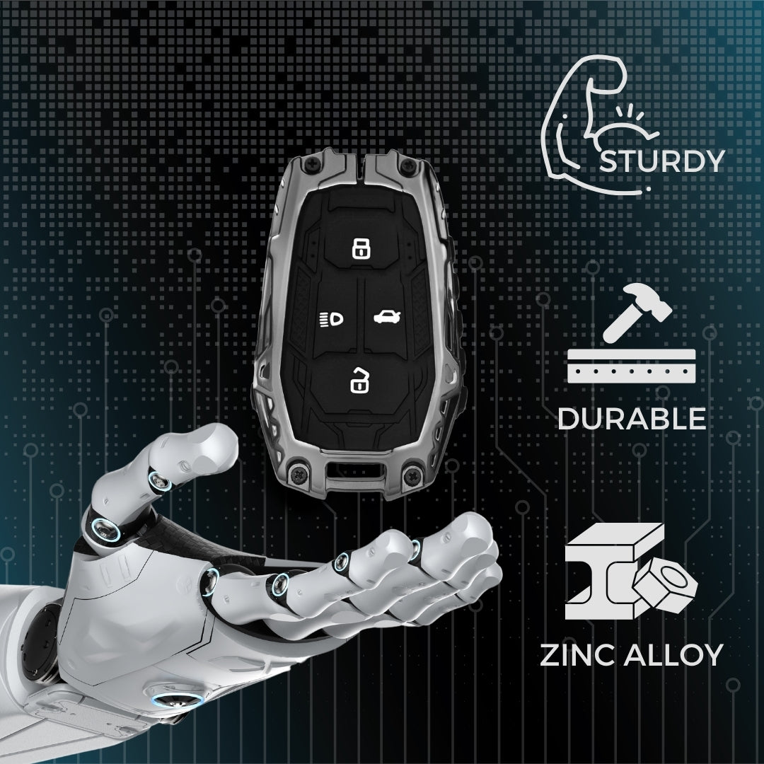 Tata Metal Mecha Key Cover with Keychain (Type M3)