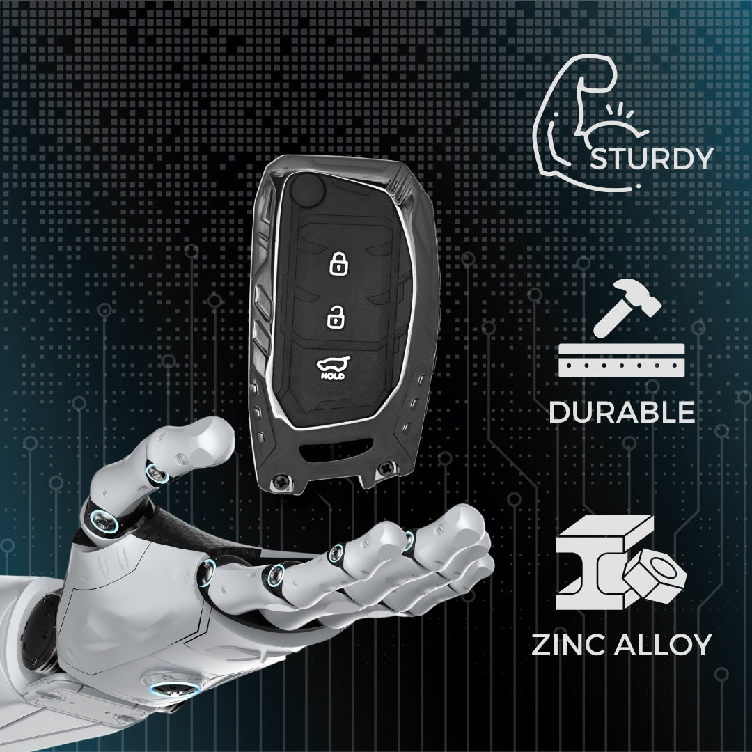 Hyundai Metal Mecha Car Key Cover with Keychain (Type M3)