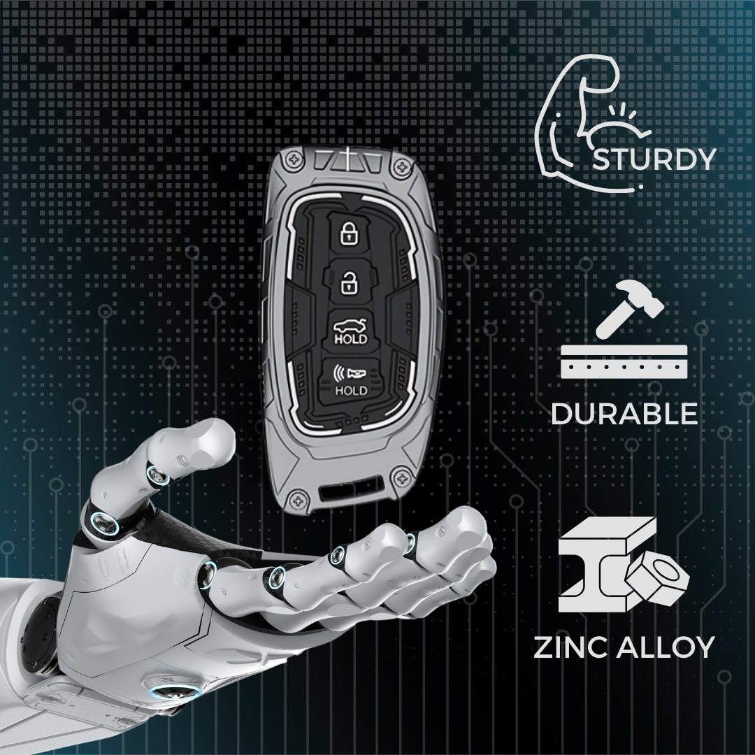 Hyundai Metal Armor Key Cover with Keychain. (Type M4)
