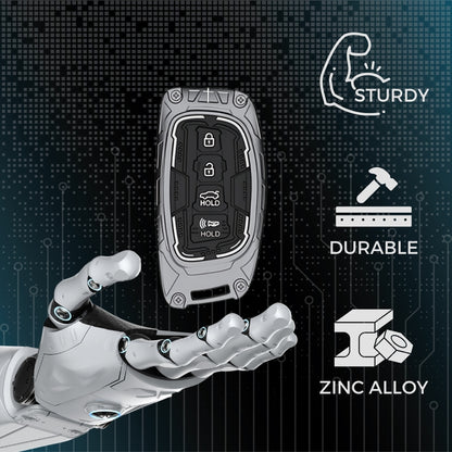 Hyundai Metal Armor Key Cover with Keychain. (Type M4)