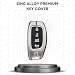 Hyundai Metal Alloy Key Cover with Keychain (Black And Tan)