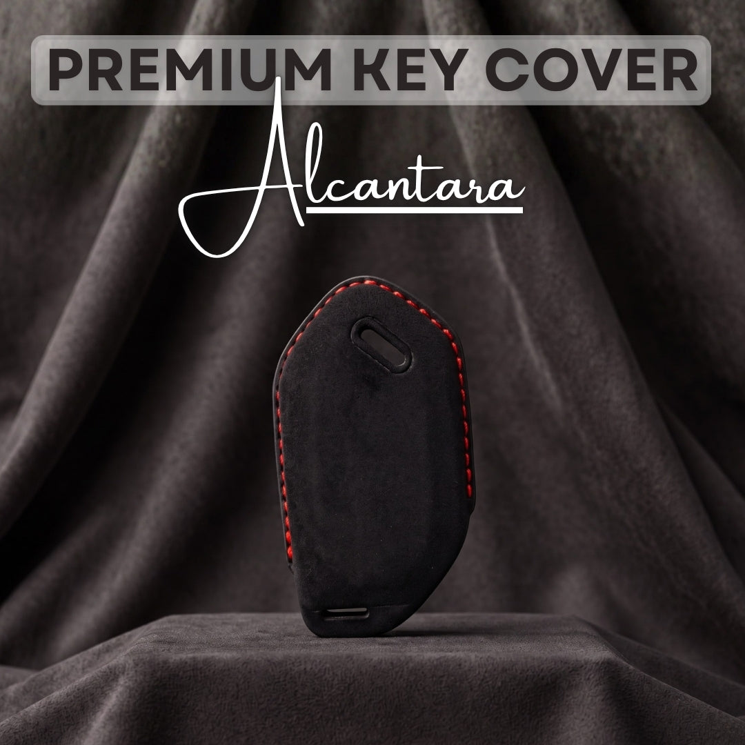 Kia Alcantara Crest Car Key Cover with Keychain (Type 10)