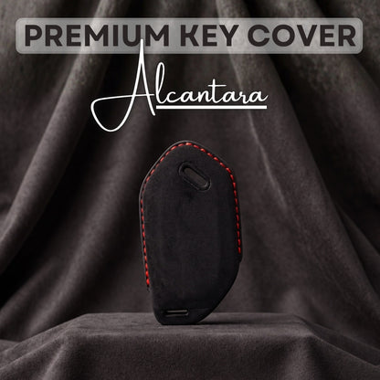 Kia Alcantara Crest Car Key Cover with Keychain (Type 10)