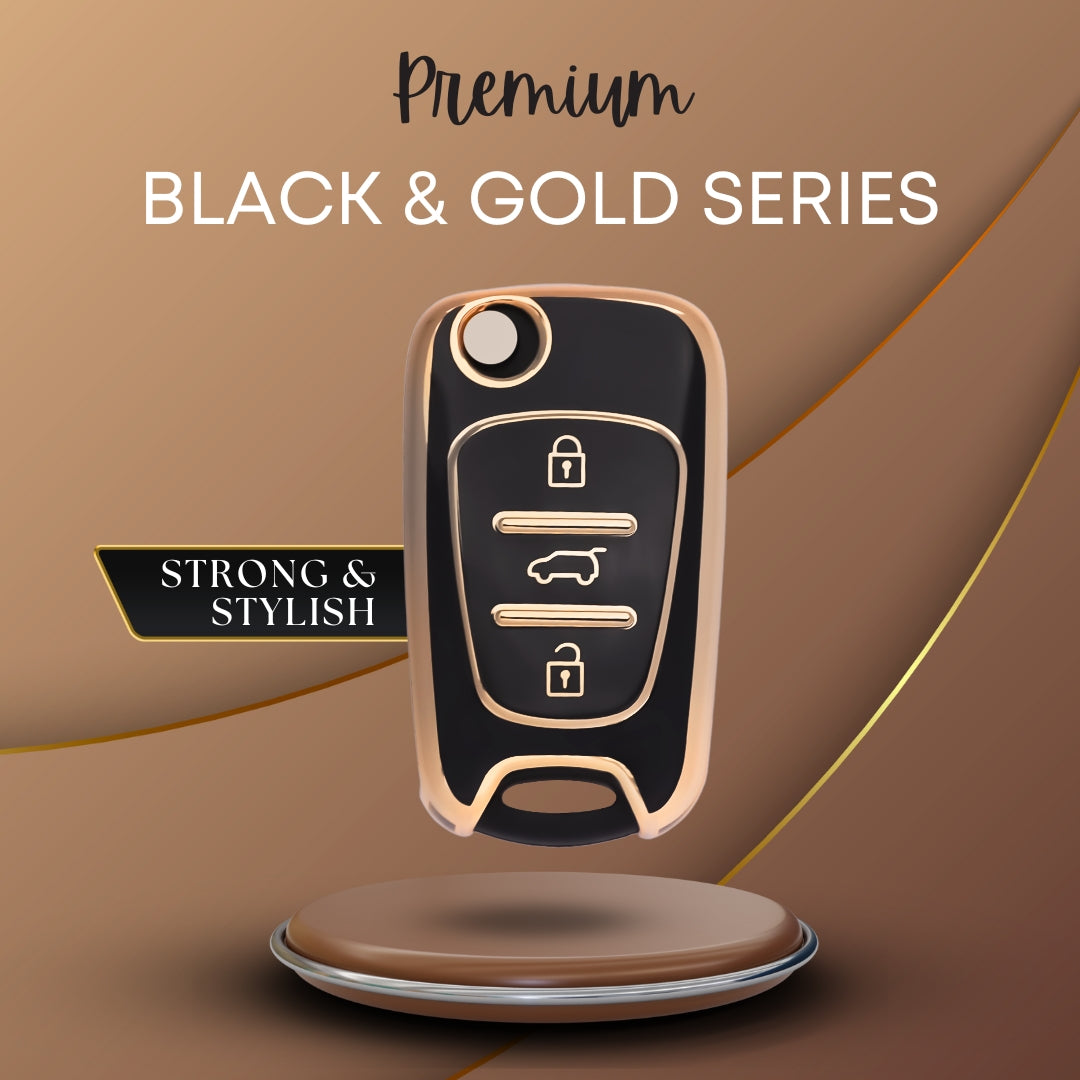 Hyundai Gold Line TPU key Cover with Keychain. (Type 1)