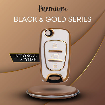 Hyundai Gold Line TPU key Cover with Keychain. (Type 2)