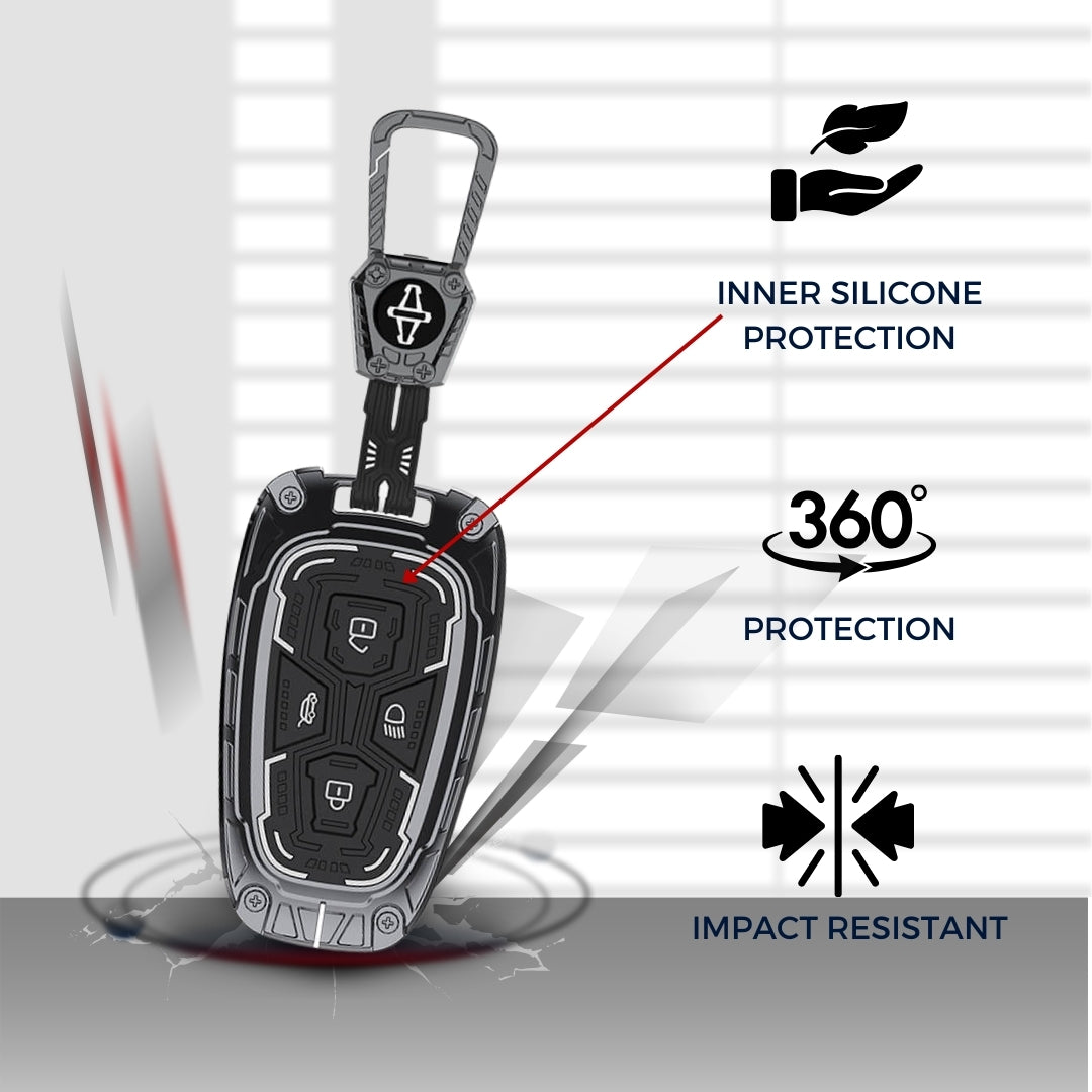 Tata Metal Armor Key Cover with Keychain (Type M4)