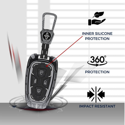 Tata Metal Armor Key Cover with Keychain (Type M4)