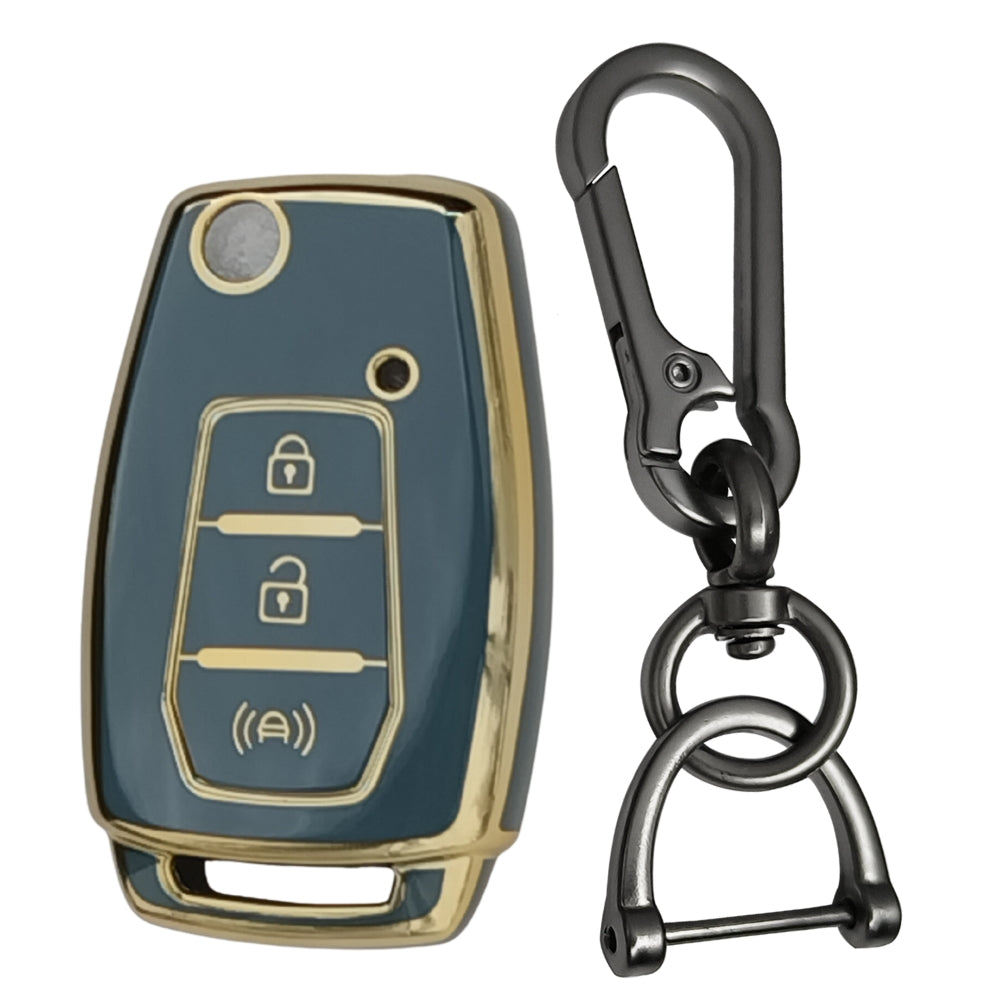 Mahindra Gold Line TPU Key Cover with Keychain (Type 1)