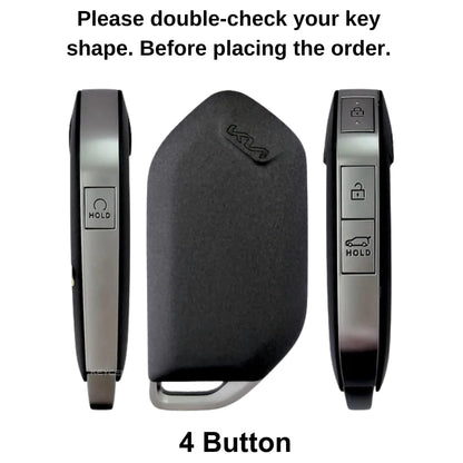 Keycept Silver Line TPU Car Key Cover for Kia Syros, EV6, EV9 4 Button smart key with keychain (Type K1)