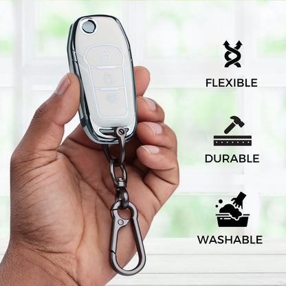 Ford Silver Line TPU Key Cover with Keychain