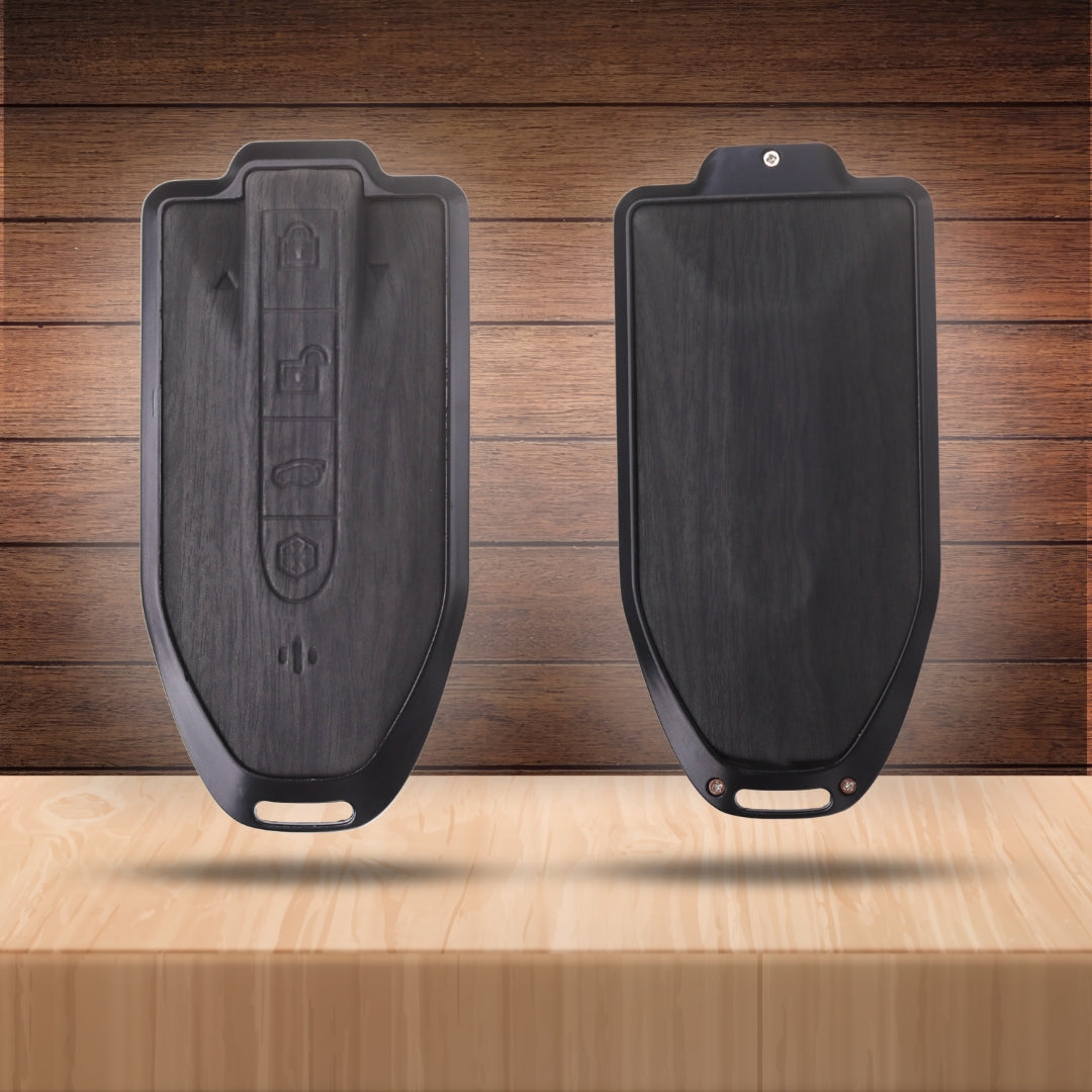 Mahindra Noir Wood Car Key Cover with Keychain (Type M8)
