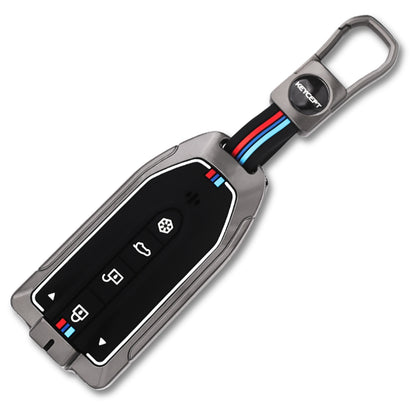 Keycept Metal Alloy Key Cover Compatible with Mahindra XEV 9e & BE 6e – 4/6 Button Smart Key Cover with Keychain (Type M1)