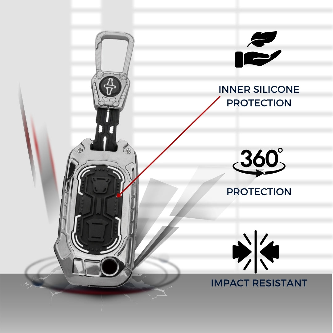 Keycept Metal Armor Key Cover with Keychain(Type M4)