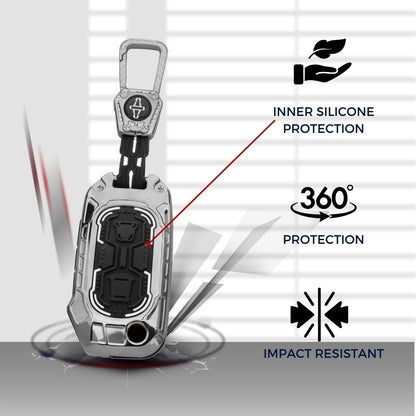 Keycept Metal Armor Key Cover with Keychain(Type M4)