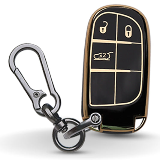 Jeep Gold Line TPU Key Cover with Keychain (Type 1)