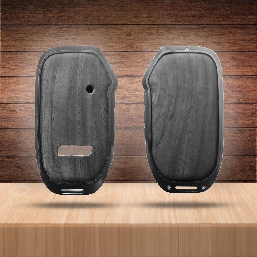 Kia Noir Wood Car Key Cover with Keychain (Type M8)