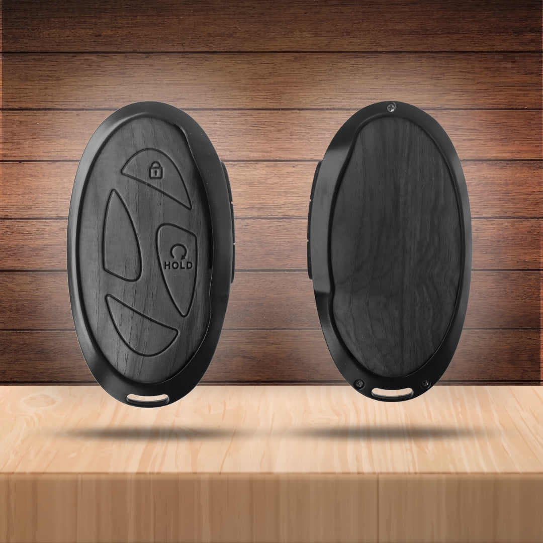Hyundai Noir Wood Car Key Cover with Keychain (Type M8)