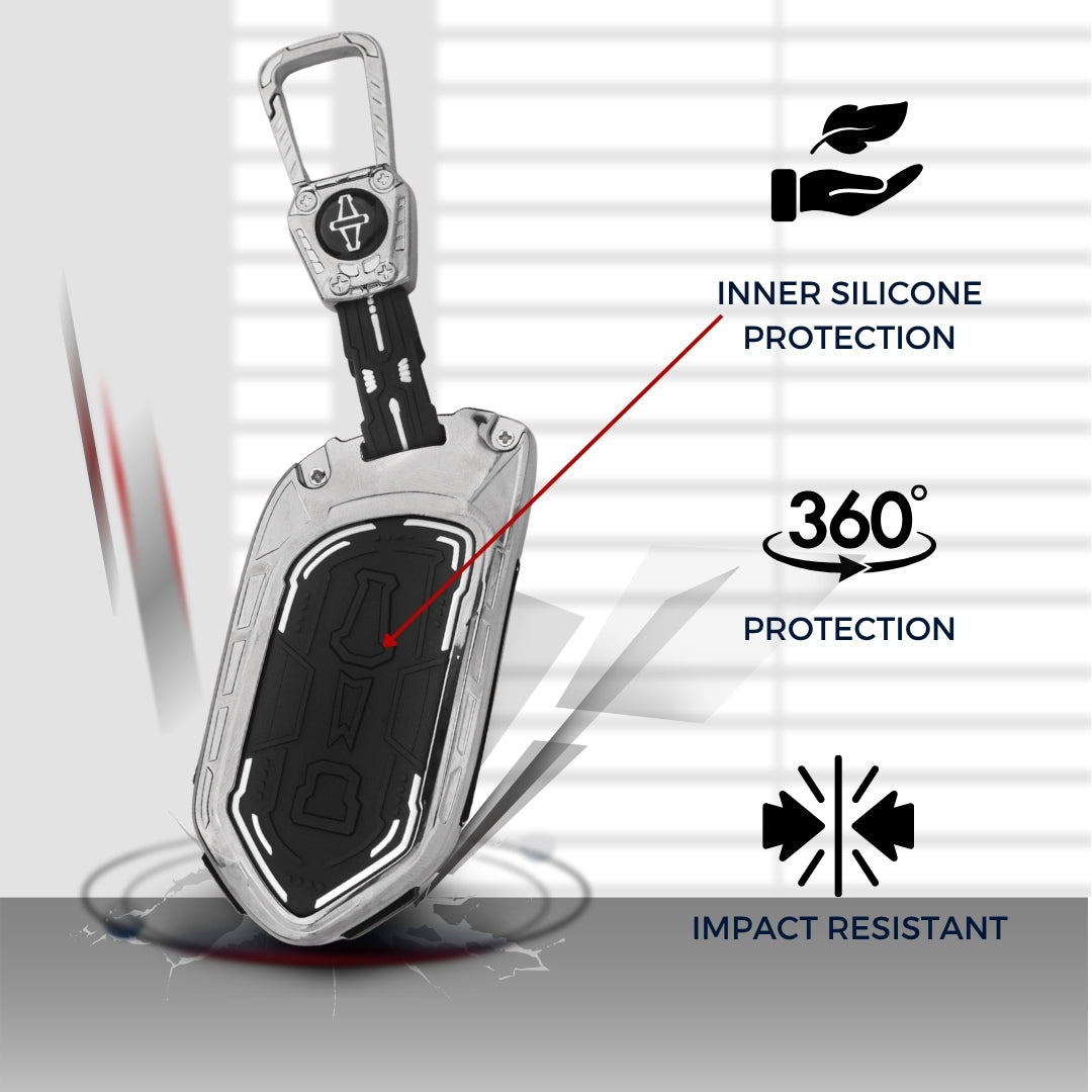 Keycept Metal Armor Key Cover with Keychain.(Type M4)