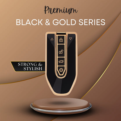 Mahindra Gold Line TPU Key Cover with Keychain.(Type 2)