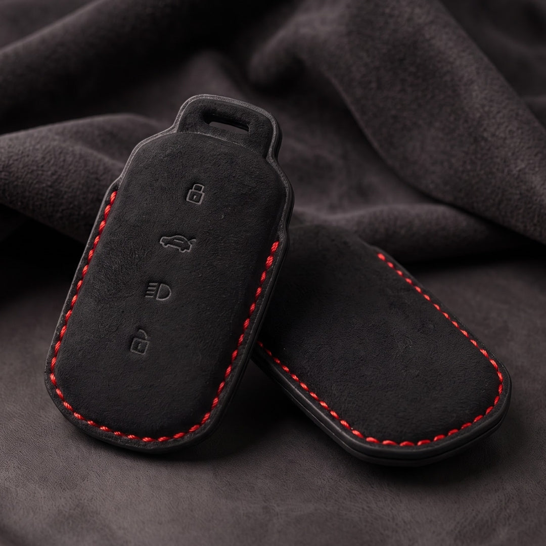 Tata Alcantara Crest Car Key Cover with Keychain (Type K10)