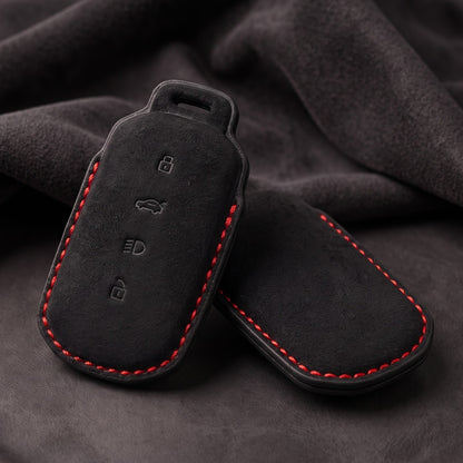 Tata Alcantara Crest Car Key Cover with Keychain (Type K10)
