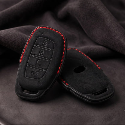 Hyundai Alcantara Crest Car Key Cover with Keychain (Type K10)