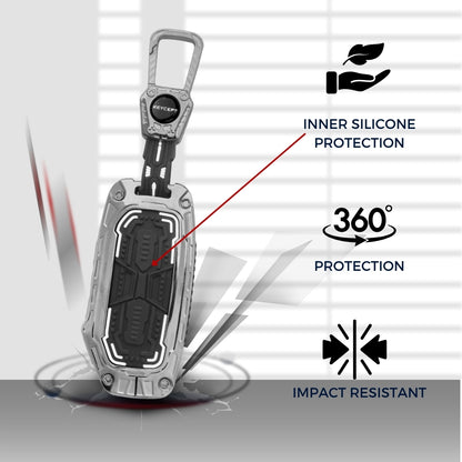 Kia Metal Armor Car Key Cover with Keychain .(Type M4)