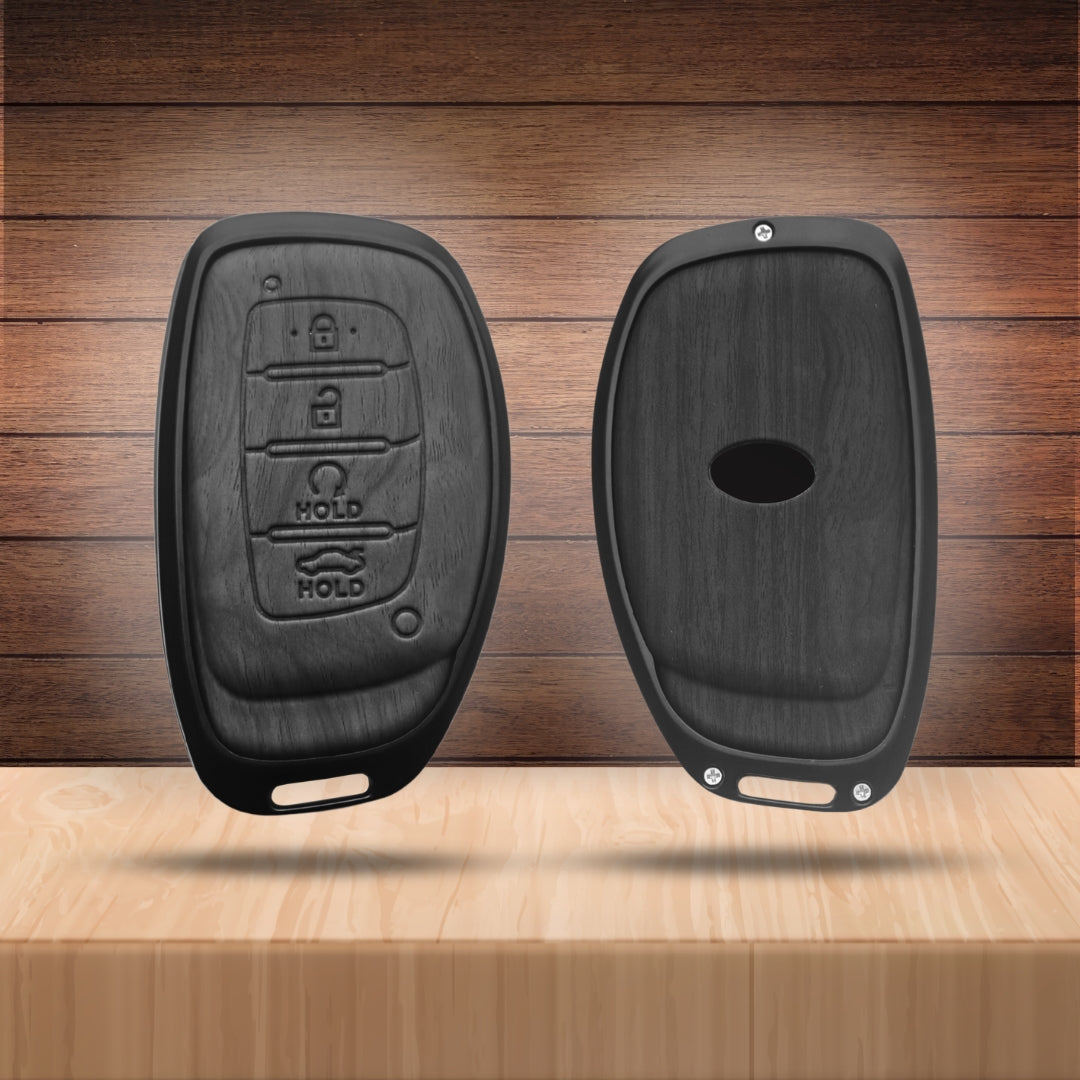 Keycept Noir Wood Car Key Cover with Keychain (Type M8)