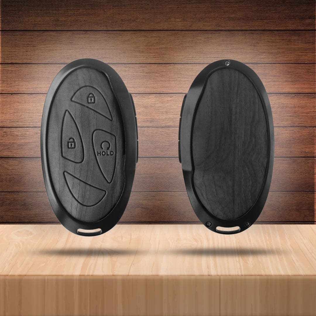 Hyundai Noir Wood Car Key Cover with Keychain (Type M8)