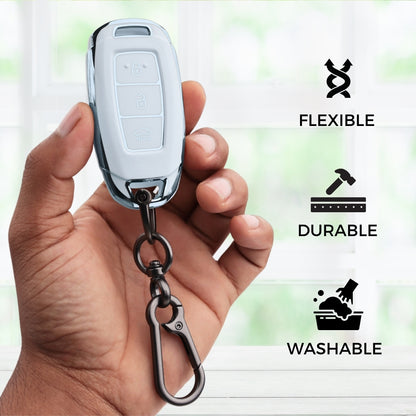 Hyundai Silver Line TPU Cover with Keychain