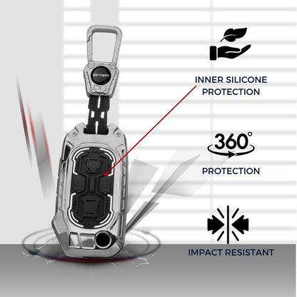 Kia Metal Armor Car Key Cover with Keychain (Type M4)