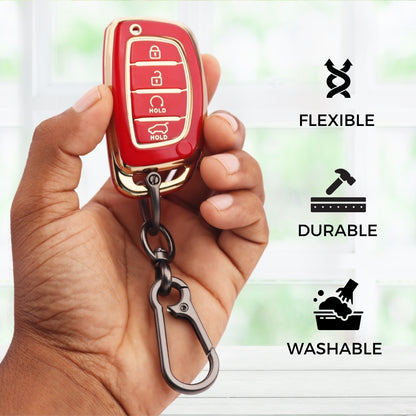 Hyundai Gold Line TPU Key Cover with Keychain