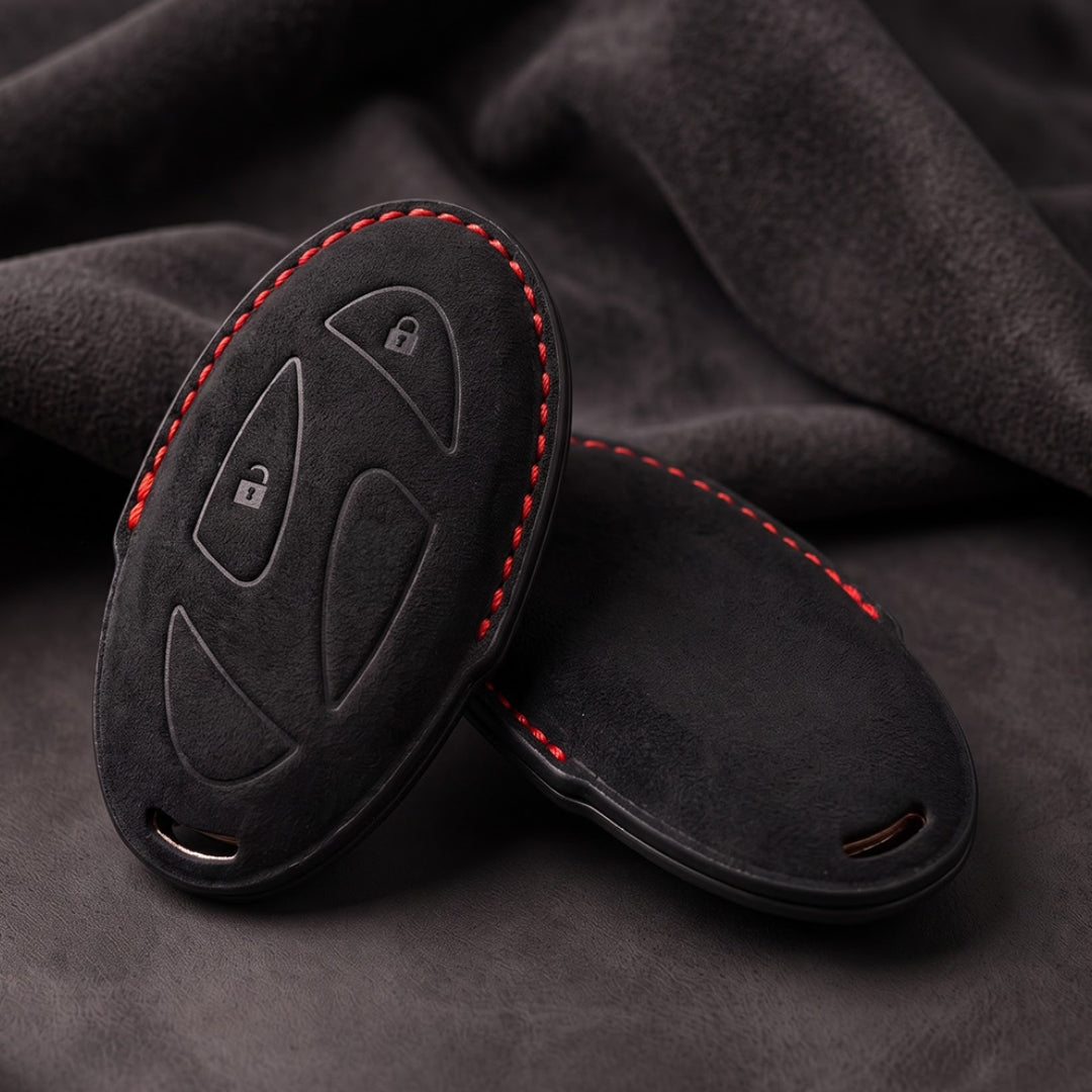 Hyundai Alcantara Crest Car Key Cover with Keychain (Type K10)