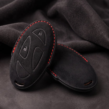 Hyundai Alcantara Crest Car Key Cover with Keychain (Type K10)