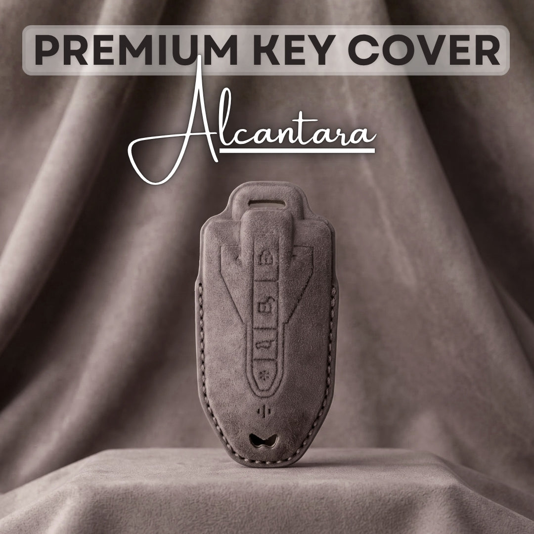 Mahindra Alcantara Crest Car Key Cover with Keychain (Type K10)