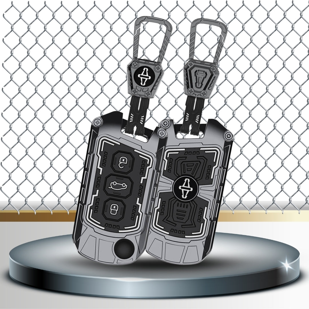 Mahindra Metal Armor Key Cover with keychain (Type M4)