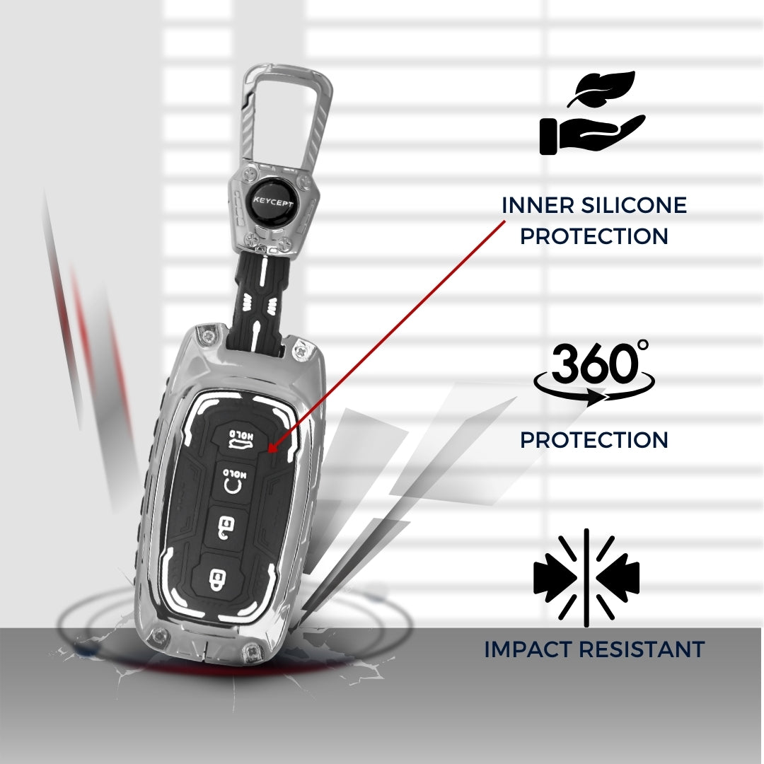 Kia Metal Armor Car Key Cover with keychain (Type M4)