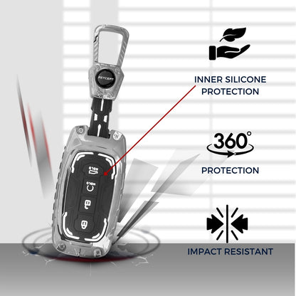 Kia Metal Armor Car Key Cover with keychain (Type M4)