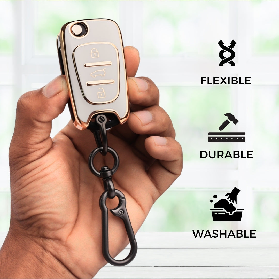 Hyundai Gold Line TPU key Cover with Keychain. (Type 1)