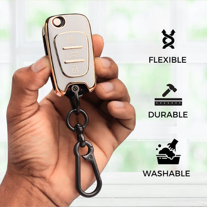 Hyundai Gold Line TPU key Cover with Keychain. (Type 1)