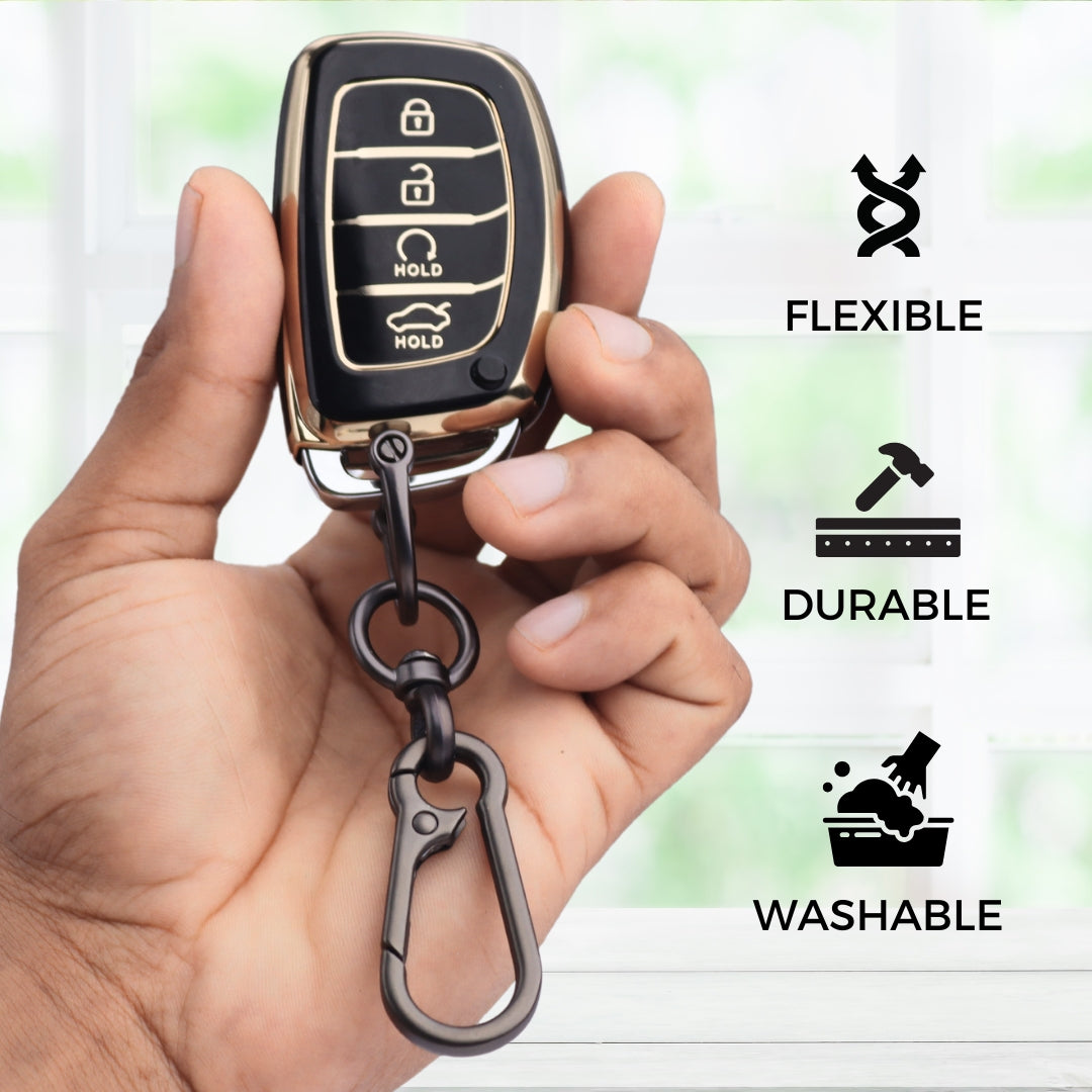 Hyundai Gold Line TPU Key Cover with Keychain