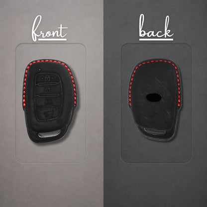 Hyundai Alcantara Crest Car Key Cover with Keychain (Type K10)