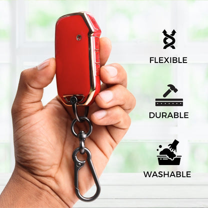 Kia Gold Line TPU Key Cover with Keychain